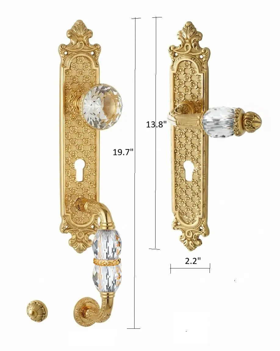 Versailles Exterior Door Lock Set with Swarovski Crystals Secret Bath Plus