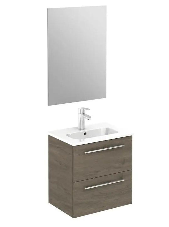 Pack Stay 20 inches wall mounted bathroom Vanity 2 drawers with ceramic sink console and mirror