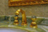 Artica Swarovski® Gold two handles widespread bathroom sink faucet. Luxury bathroom faucet, traditional taps