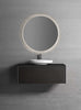 Auriga wall mounted bathroom vanity 47". Black Leather Upholstery