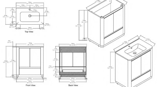 Hana free standing bathroom vanity. Natural Oak. Curve bathroom cabinets Secret Bath