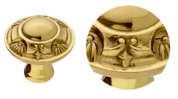 Paris Center door fixed knob 5.6 in . Classica collection. Brass door Knob Luxury door knobs. Secret Bath Plus