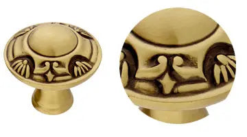 Paris Center door fixed knob 5.6 in . Classica collection. Brass door Knob Luxury door knobs. Secret Bath Plus