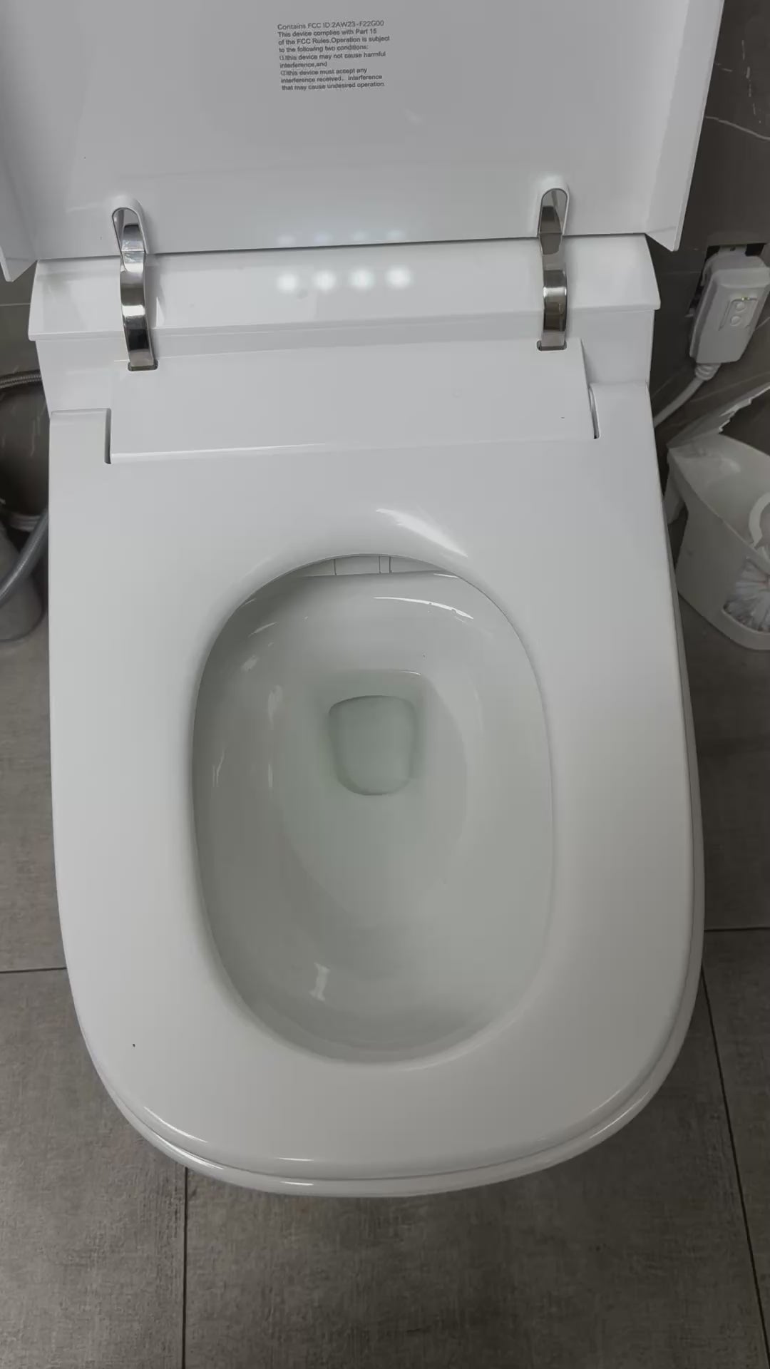 Zenix square Smart Toilet, Floor Mount, White Vitreous China. Celite by Roca