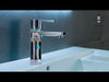 Atlas by Roca bathroom vessel sink faucet. Modern taps. Tall Bathroom faucet.