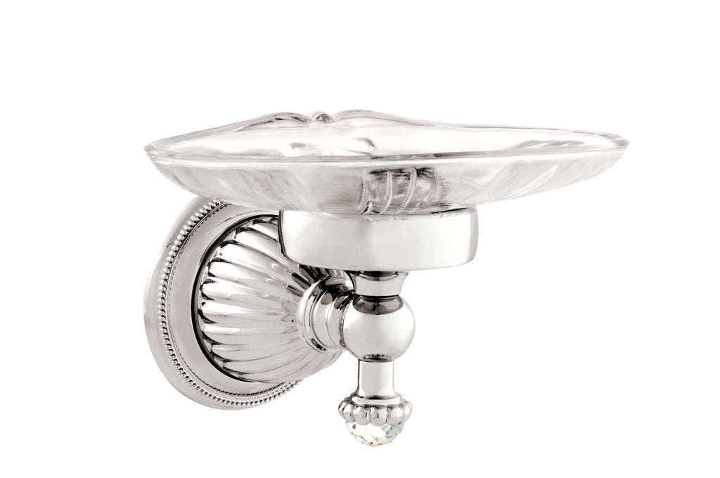 Artica Swarovski® wall soap dish holder, luxury bathroom accessory. Wall-mounted soap dish