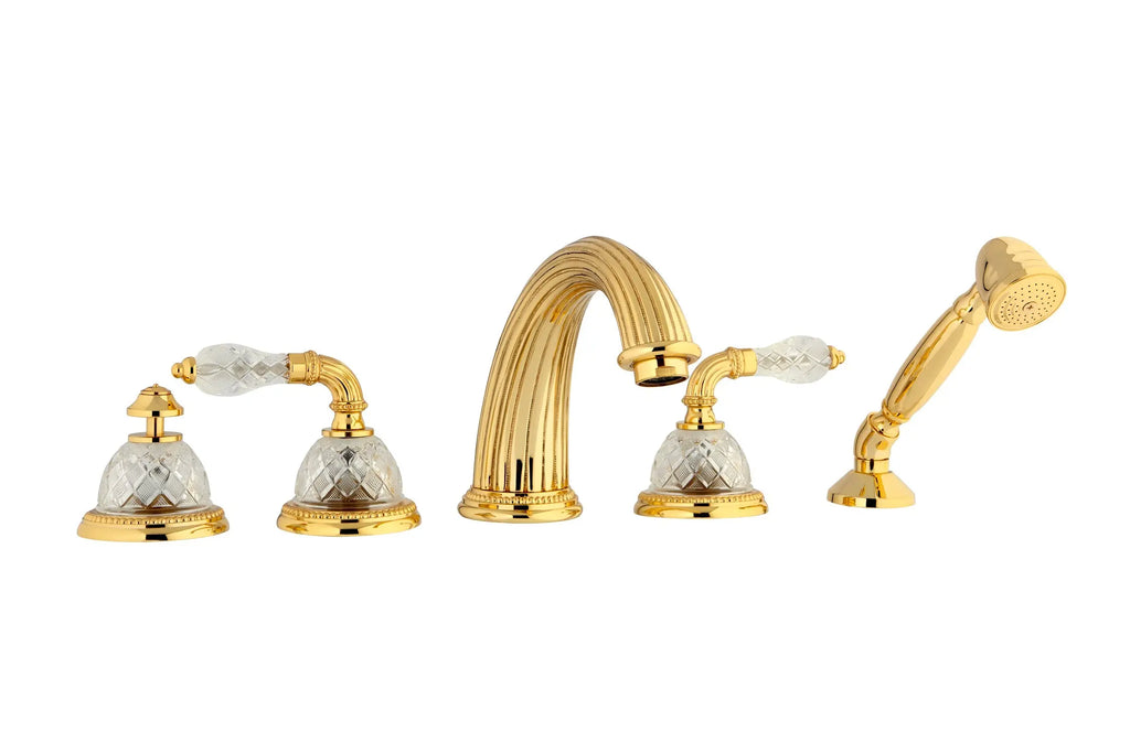 Regency 5 holes bathtub faucet set . Luxury deck-mount bathtub taps, European brand Secret Bath