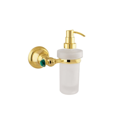 Atlantica Precious gold wall soap dispenser with Malachite stone inlaid Secret Bath