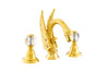 Swan gold three holes bathroom sink faucet, widespread, luxury faucet