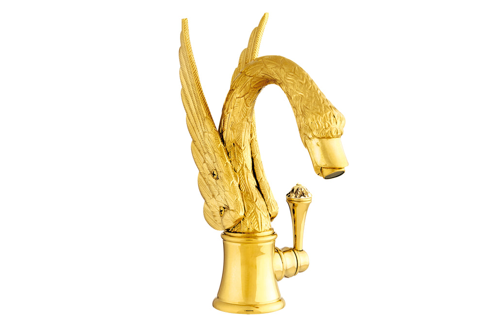 Swan gold single hole bathroom sink faucet