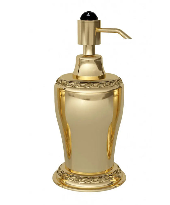 Boutique Swarovski® polished gold soap dispenser, luxury bath accessories Secret Bath