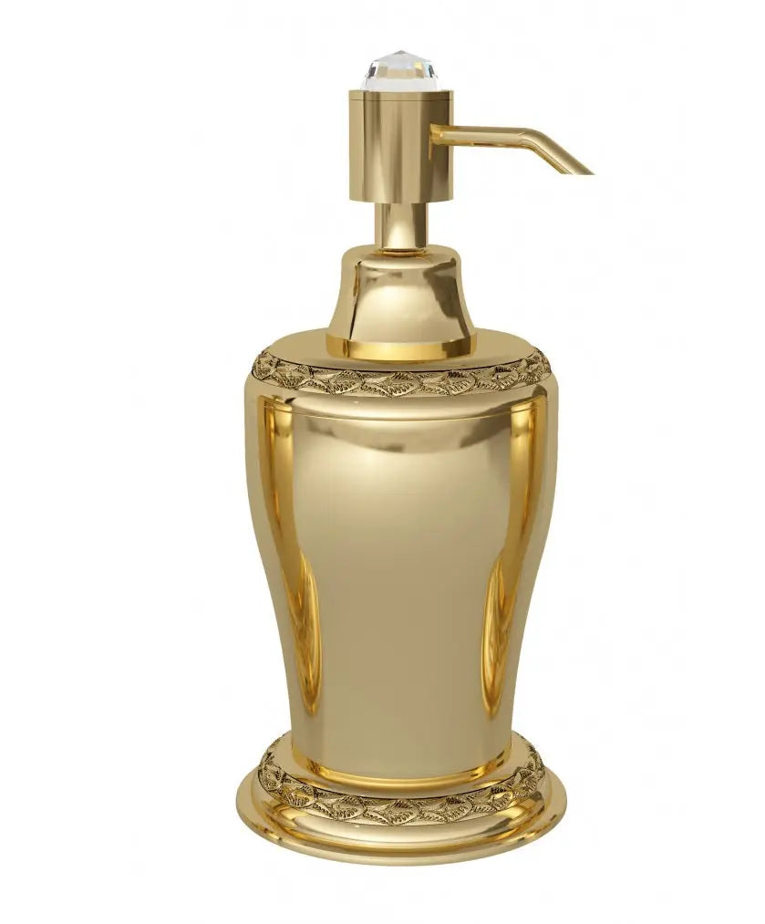 Boutique Swarovski® polished gold soap dispenser, luxury bath accessories Secret Bath