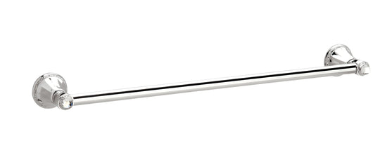Luxury towel bar holder  with clear Swarovski crystal inlaid. Towel rail holder made of brass, polished chrome. Traditional towel bar