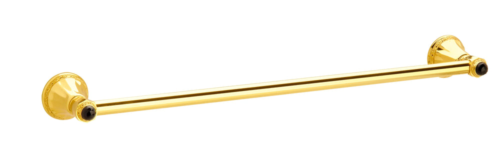 Adriatica Luxury gold towel bar with black Swarovski crystal inlaid. High end towel rail traditional style.