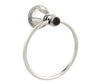 Adriatica towel ring polished chrome with black Swarovski crystal inlaid. Luxury hand towel holder, high end bath accessory traditional style