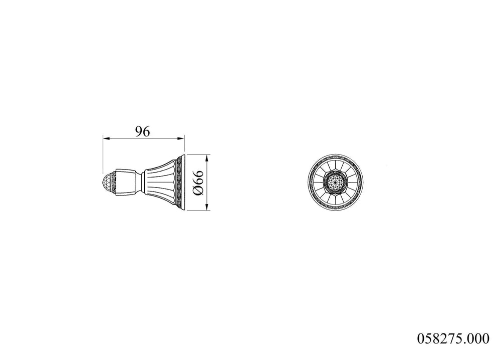 Adriatica robe hook technical drawing. Traditional style.