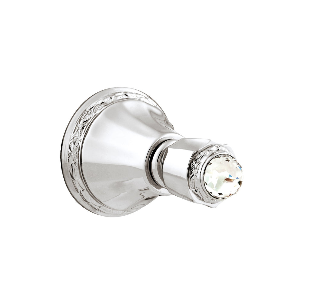 Luxury towel hook Adriatica collection with clear Swarovski crystal. High end bathroom accessories. Traditional robe hook