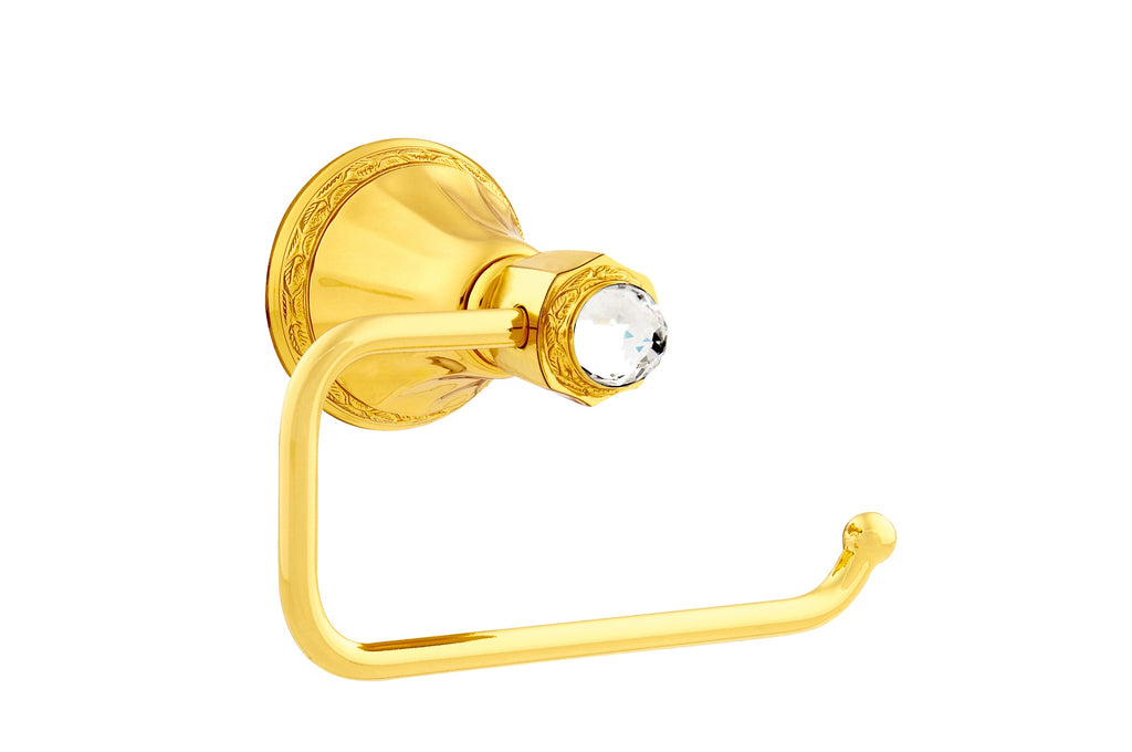 Adriatica Swarovski® gold toilet paper holder, toilet roll holder, luxury gold bath accessories