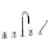 Soho tub faucet set with hand shower trim. Five holes. Top mounted bathtub faucet.