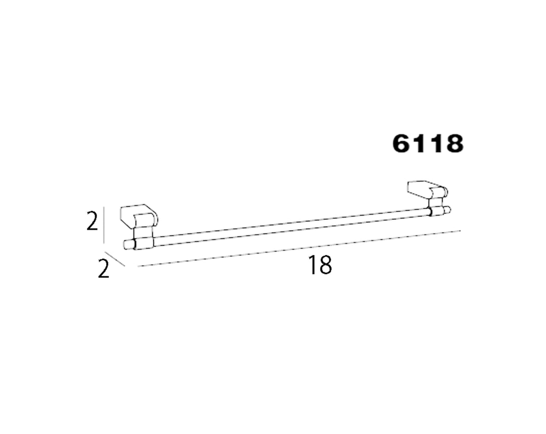 Iris Chrome White 18" Medium Towel Bar/Towel Rail Holder MT