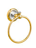 Strass Luxury gold towel ring with customized Swarovski crystals. Plain plate