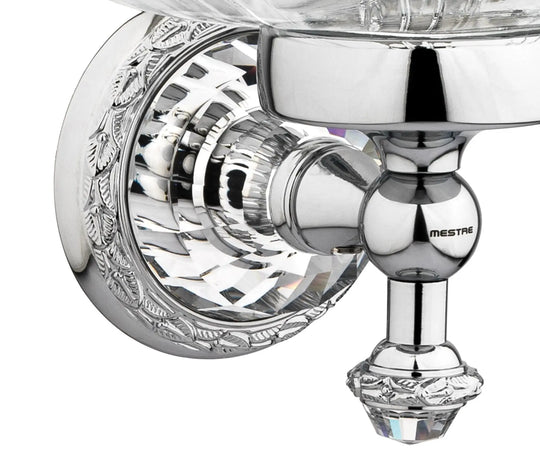 Strass Luxury chrome wall soap dish with customized Swarovski crystals. Decorated plate Secret Bath