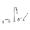 Soho lever tub faucet set with hand shower trim. Five holes. Top mounted bathtub faucet.