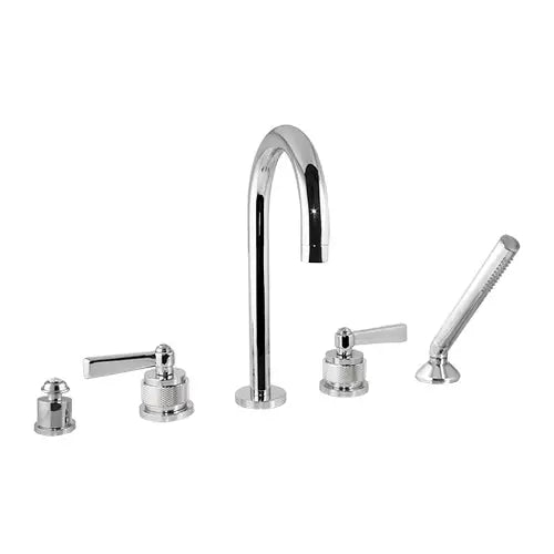 Soho lever tub faucet set with hand shower trim. Five holes. Top mounted bathtub faucet. Secret Bath