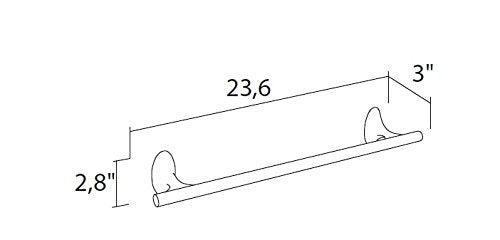 Amara polished stainless steel large towel bar 24". Towel rail/towel rack Uraldi