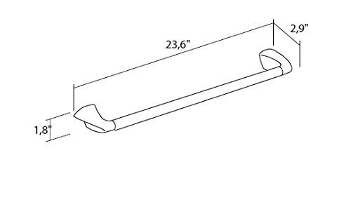 Alada Polished chrome 24" towel bar. Large towel rail/towel rack Uraldi