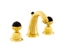 Artica Black Swarovski® Gold two handles widespread bathroom sink faucet, Luxury bathroom faucet