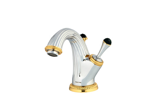 Artica Black Swarovski® Chrome Gold single hole bathroom sink faucet, luxury faucets Secret Bath