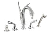 Swan deck mount bathtub faucet, 5 holes faucet, luxury taps