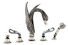 Swan Antique silver widespread bathtub faucet, deck mount faucet, luxury taps