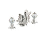 Swan polished chrome three holes bathroom sink faucet with Swarovski crystals, luxury taps