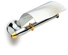 Filigrana Polished chrome and gold toilet paper holder with lid. Toilet roll holder