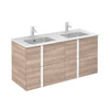 Neox 48 inches modern wall double bathroom Vanity, 4 drawers with ceramic sink console