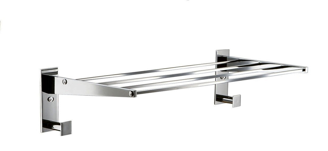 Chloe Polished chrome towel shelf with hooks/ Hotel style/ Towel rack MT