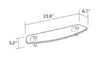 Filigrana  24" glass shelf. Chrome gold bathroom shelf. Uraldi