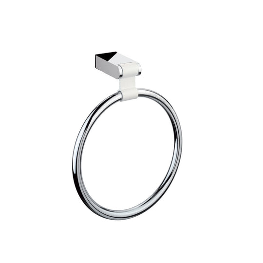 Iris Chrome White Wall mounted Large Towel Ring/  hand towel holder MT