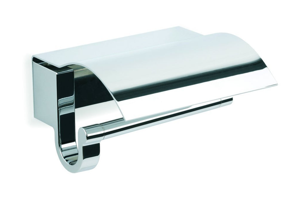 Bilbao chrome toilet paper holder with cover. Toilet roll holder. Toilet tissue holder.