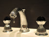 Artica Swarovski® Chrome two handles widespread bathroom sink faucet with Black Swarovski crystals