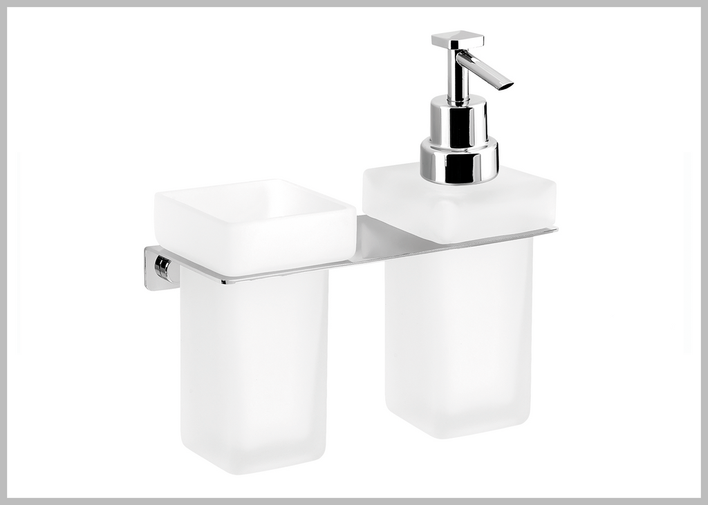 Sidney wall toothbrush and soap dispenser combo set.