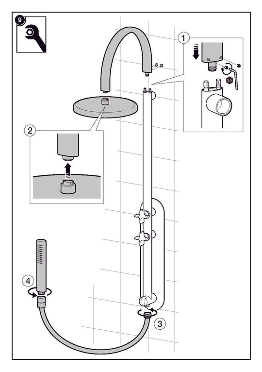 ARMANI/Roca thermostatic shower column. Armani shower system ARMANI/Roca