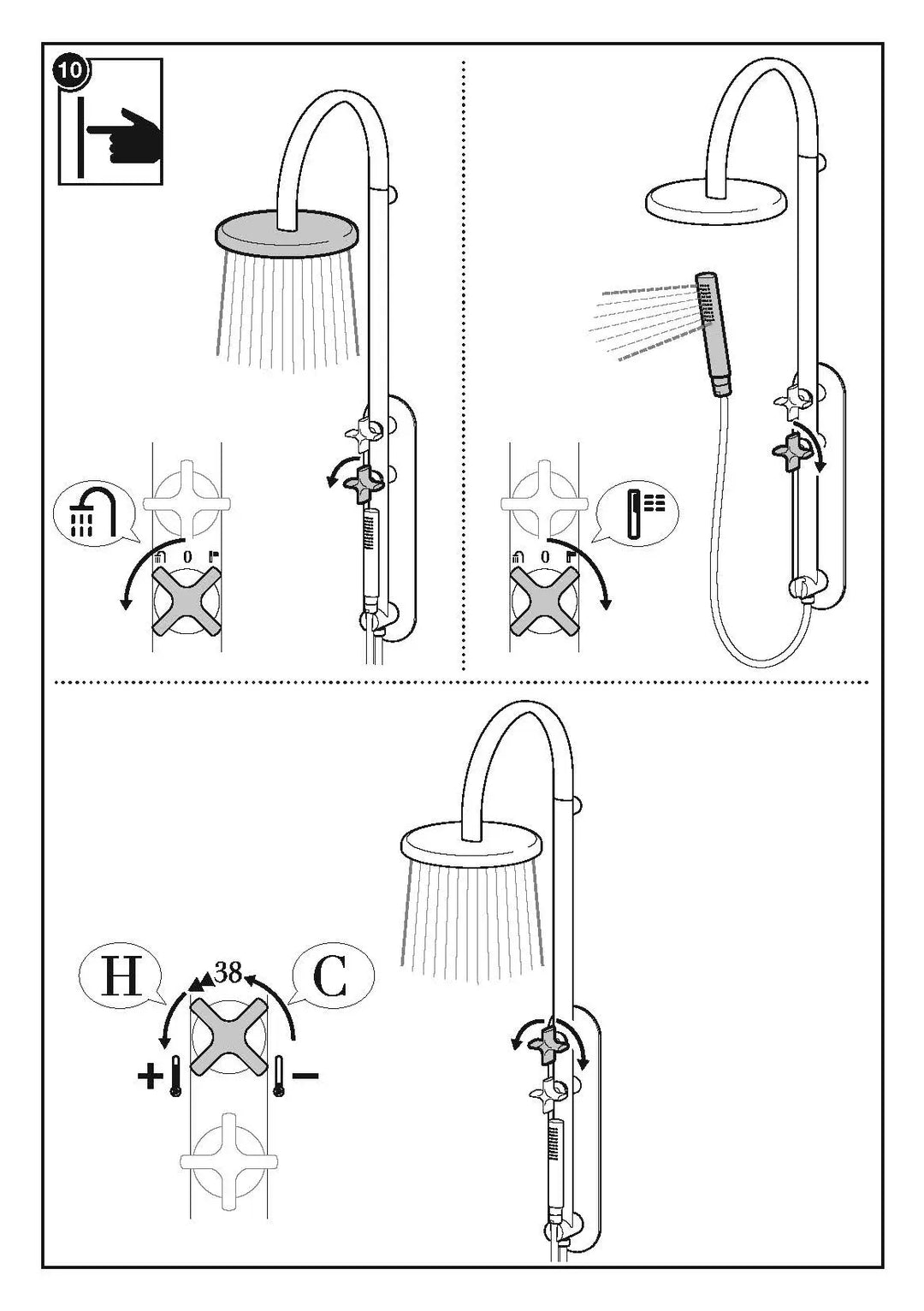 ARMANI/Roca thermostatic shower column. Armani shower system ARMANI/Roca