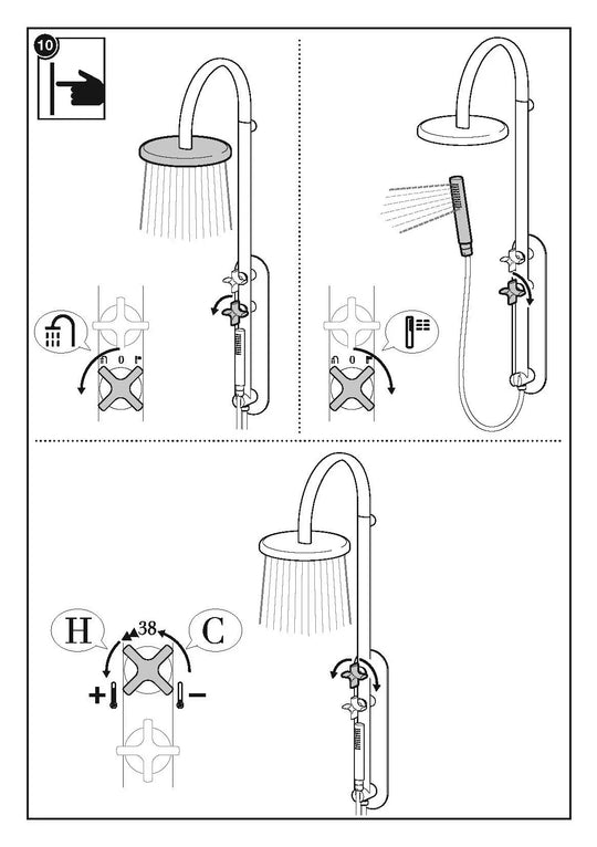 ARMANI/Roca thermostatic shower column. Armani shower system ARMANI/Roca
