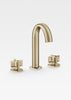 ARMANI/Roca Deck mounted 3 holes basin mixer with central swivel spout and pop-up waste.