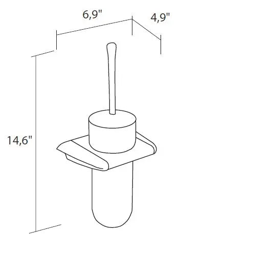 Alada Polished chrome wall toilet brush holder set. Uraldi