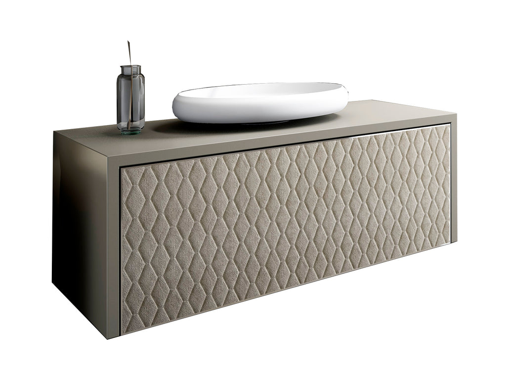 Auriga wall mounted bathroom vanity 47". Vison Leather Upholstery