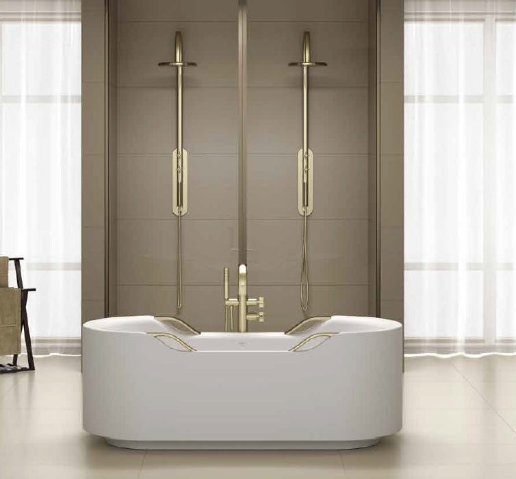 Armani Bathtub, Secret Bath, Luxury bathtub , Solid Surface bathtub ,Matte white bathtub ,Large bathtub, free standing bathtub, high end bathroom.